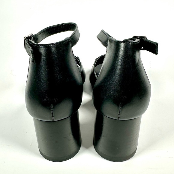 HERMES Viaggio 60 Calfskin Leather Ankle Strap Sandals 35 Black - Picture 6 of 15